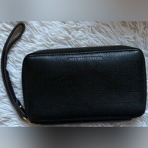 Aimee Kestenberg Black Leather Zip Wallet